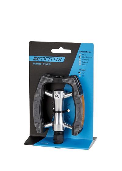 MATRIX Trekking-/Comfort-/City Pedal PE31 Anti Slip schwarz/silber  EVP Produktbild 1