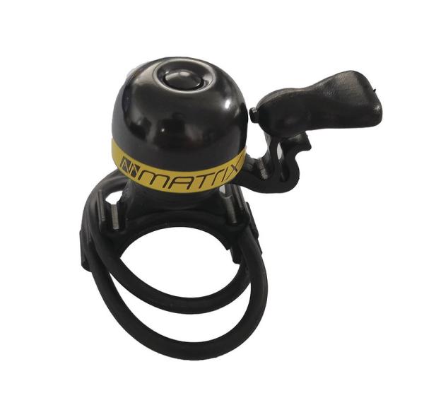 MATRIX Mini-Glocke Messing 19,2-31,8 mm schwarz/gelb   SB-Verpackung