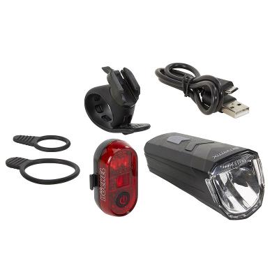MATRIX LED Akkuleuchten Set 40 LUX BLS 400  mit Bremslichtfunktion schwarz Produktbild 1