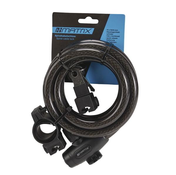 MATRIX Spiralkabelschloss SPS 1820 15 mm schwarz 180 cm EVP