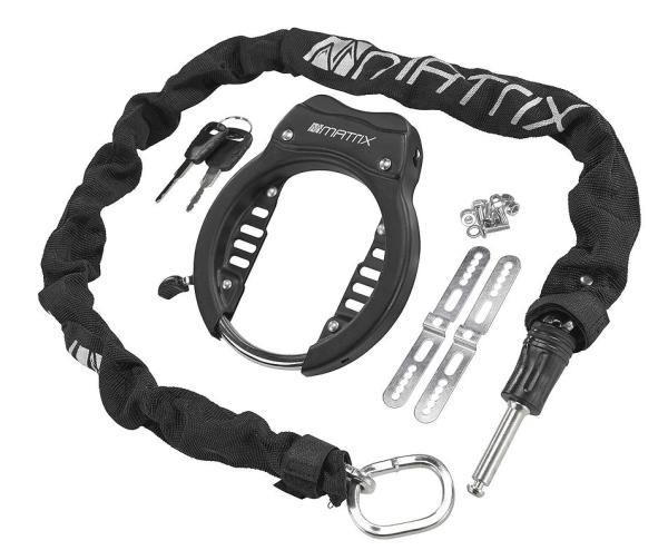 MATRIX Rahmenschloss Set XL RAN 1000 inkl. Kette (100 cm) 65 mm schwarz SB-Verpackung