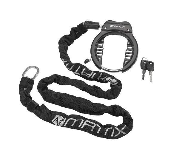 MATRIX Rahmenschloss Set XL RAN 1400 inkl. Kette (140 cm) 65 mm schwarz SB-Verpackung