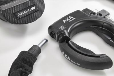 MATRIX Rahmenschloss Set Defender RAN 1010 inkl. Kette RLC (100 cm) und Tasche 50 mm schwarz Produktbild 1
