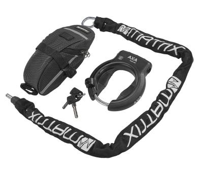 MATRIX Rahmenschloss Set Defender RAN 1010 inkl. Kette RLC (100 cm) und Tasche 50 mm schwarz Produktbild 2
