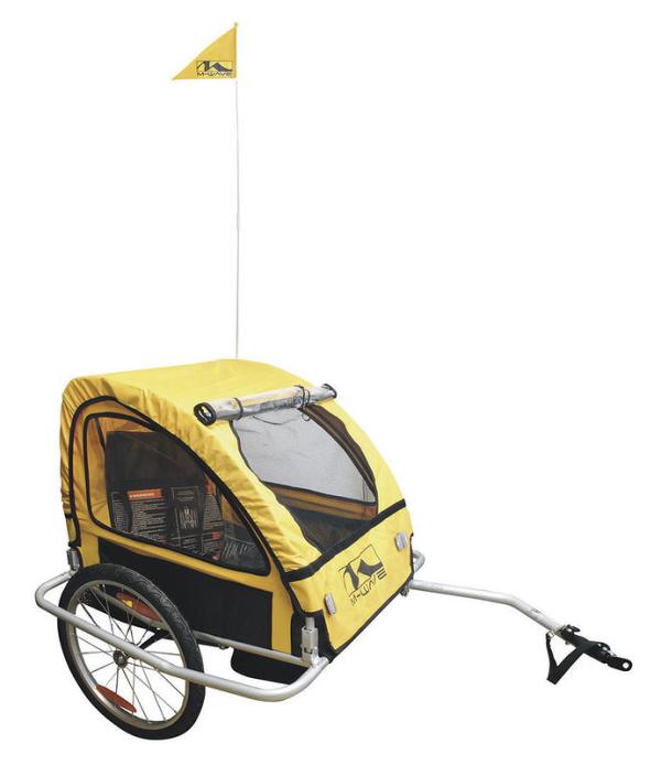 M-WAVE Kinderanhänger 1-2 Sitzer Gelb