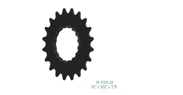 Esjot Ritzel für Bosch Gen 2 Offset Version schwarz  1/2" x 3/32" + 1/2" x 11/128"  20 Zähne