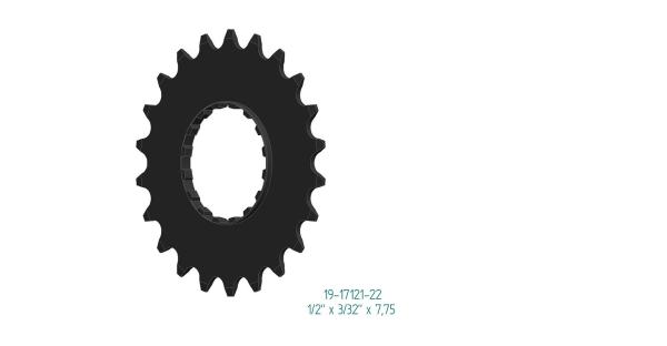 Esjot Ritzel für Bosch Gen 2 Offset Version schwarz  1/2" x 3/32" + 1/2" x 11/128"  22 Zähne