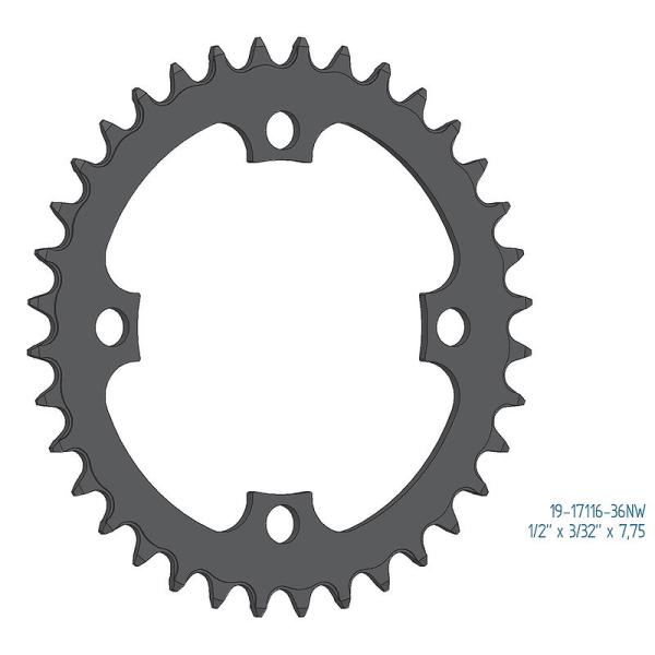 Esjot Kettenblatt für Bosch Gen 1, Gen 3 + Gen 4 Narrow Wide 1/2"x 3/32"+1/2"x11/128" 40 Zähne