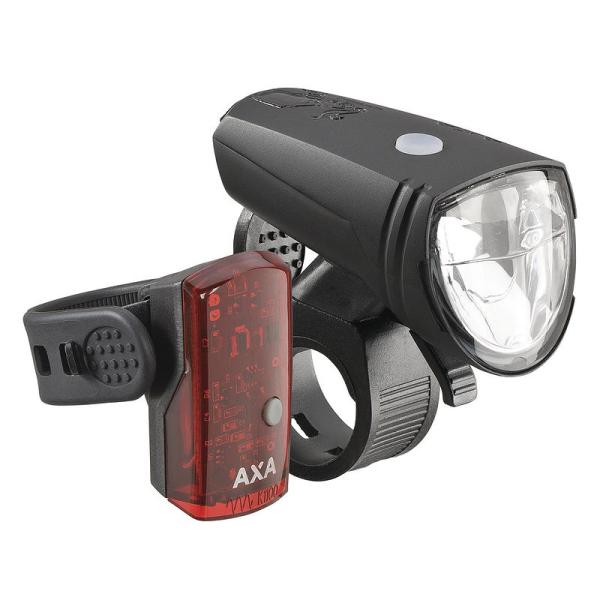 AXA LED Akkuleuchten Set Green Line 15 Lux schwarz