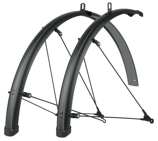 SKS Schutzblech Set Bluemels Stripes 45 Set matt schwarz mit grauen Streifen 28"