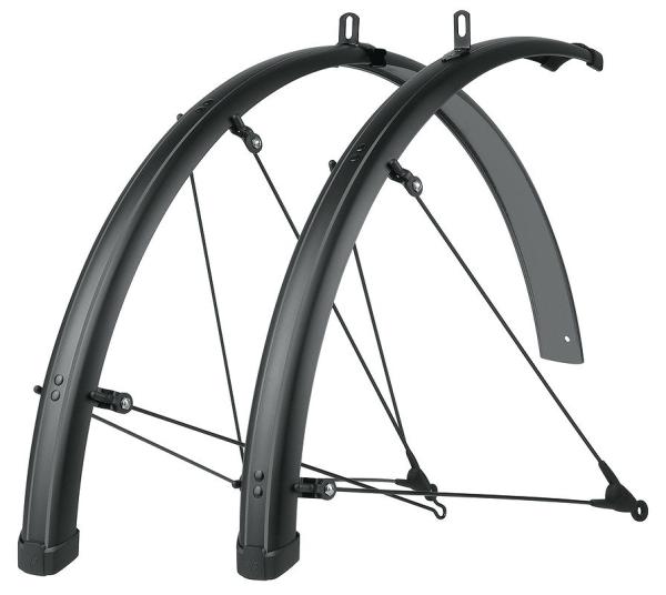 SKS Schutzblech Set Bluemels Stripes 55 Set matt schwarz mit grauen streifen 28"