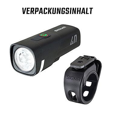 SIGMA LED Akkufrontleuchte Aura 40 schwarz Produktbild 2