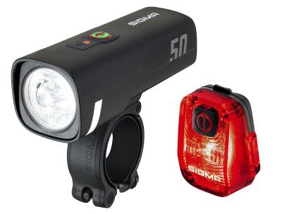 SIGMA LED Akkuleuchten Set AURA 50 / HIRO 10 Set schwarz Produktbild 2