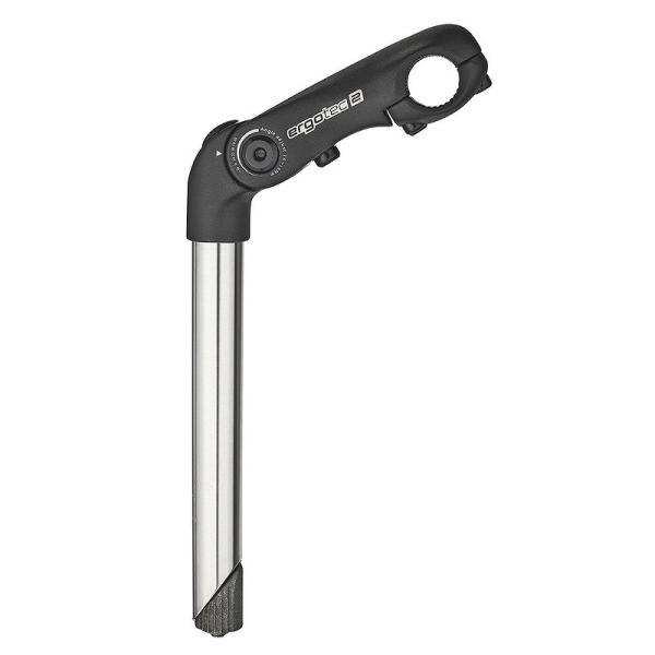 ergotec Vorbau Kobra Vario Tube 110 mm schwarz sand.-silber 25,4 mm 22,2 mm -10- +