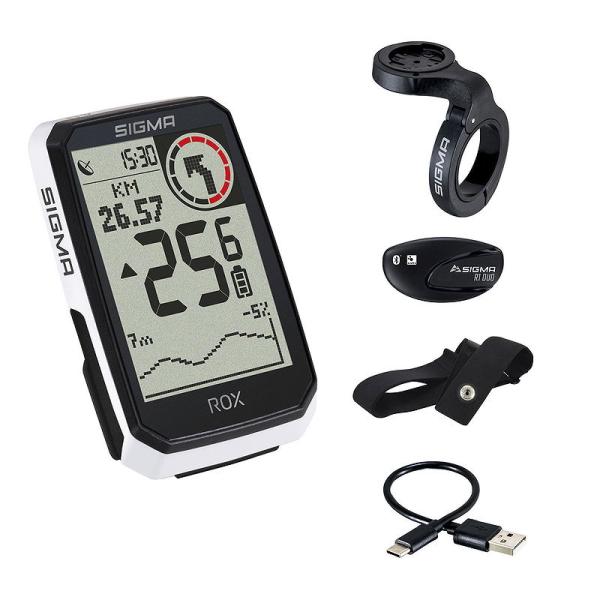 SIGMA GPS Radcomputer ROX 4.0 Endurance HR Set weiß 01069