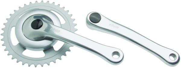 THUN Kettenradgarnitur Avax A mit Disk 4-kant 38 Zähne silber 170 mm  Montageverpackung