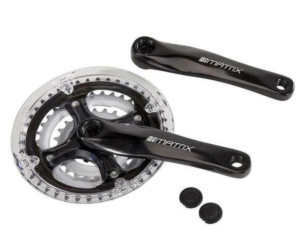 MATRIX Kettenradgarnitur Alu 4-kant für MTB 42x34x24 Zähne schwarz 170 mm  Montageverpackung