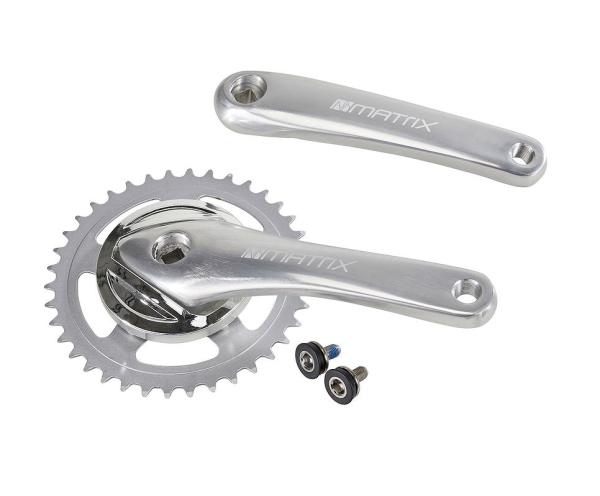 MATRIX Kettenradgarnitur Alu 4-kant für City Rad 38 Zähne silber 170 mm  Montageverpackung