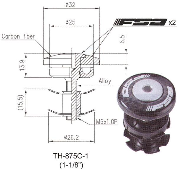 FSA Krallenmutterset Carbon - 1 1/8 Zoll
