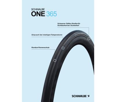 Schwalbe ONE 365 Performance Line 4Season RaceGuard 25-622 Schwarz/Schwarz-Reflex Produktbild 4